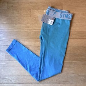 Gymshark fit leggings NWT. Dusky teal and light grey size large